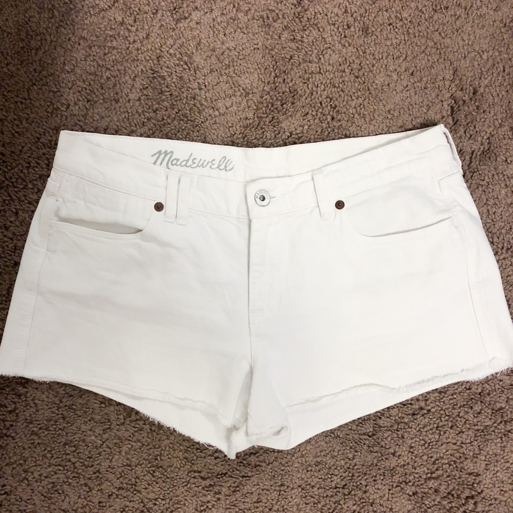 Madewell white cut-off Jean shorts